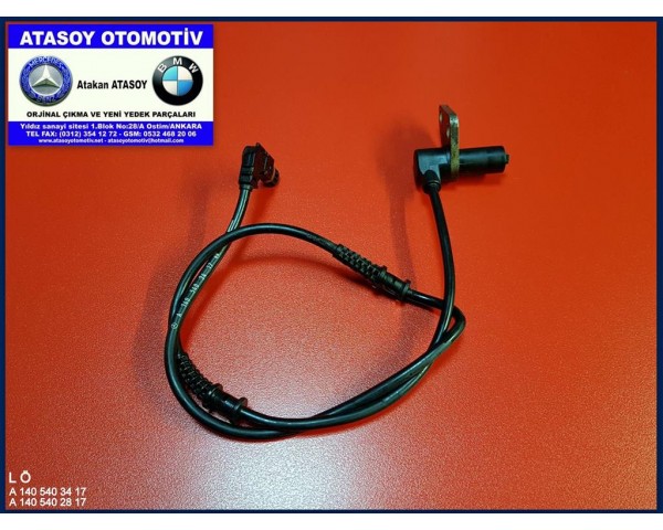 MERCEDES W140 ABS SENSÖRÜ SOL ÖN 1405403417 1405402817 A1405403417 A1405402817 0265006274 0265006275 0265006276 0265001410 SAĞ ÖN 1405403517 1405402917 0265006273 0265001408 A1405403517 A1405402917